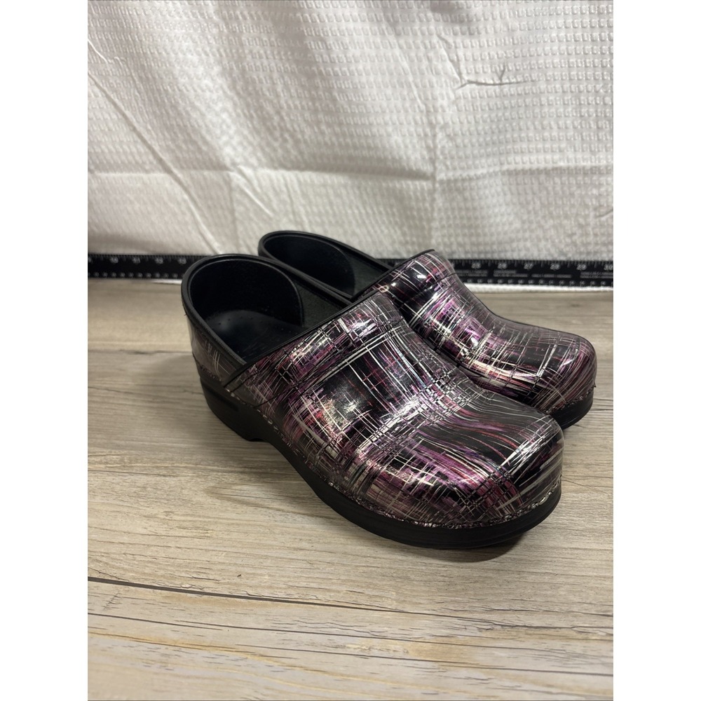 Dansko Eu 37 US 6.5 Professional Shoes Purple Black Comfort Work Clogs